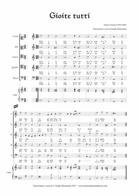 Orazio Vecchi (1550-1605) - Gioite tutti (arr. Guido Menestrina)