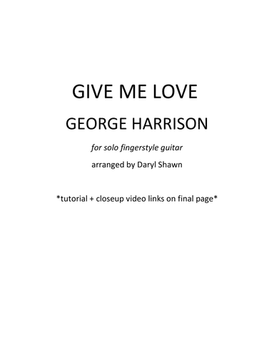 Give Me Love (give Me Peace On Earth) (arr. Daryl Shawn)