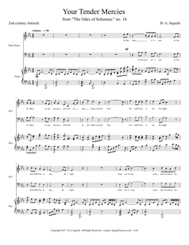 Your Tender Mercies (arr. D A Jaquish)