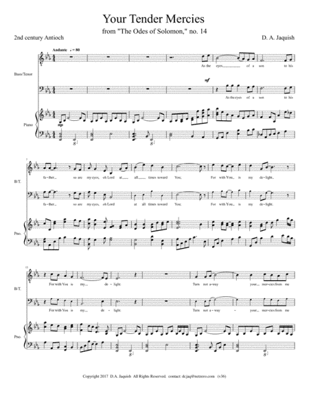 Your Tender Mercies (arr. D A Jaquish)
