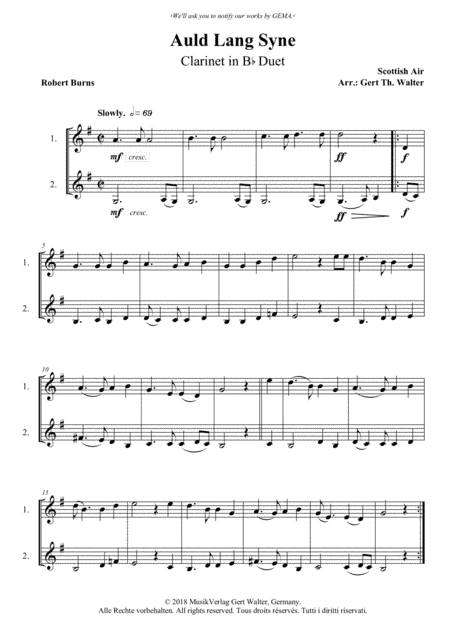 Auld Lang Syne (arr. Gert Th. Walter)