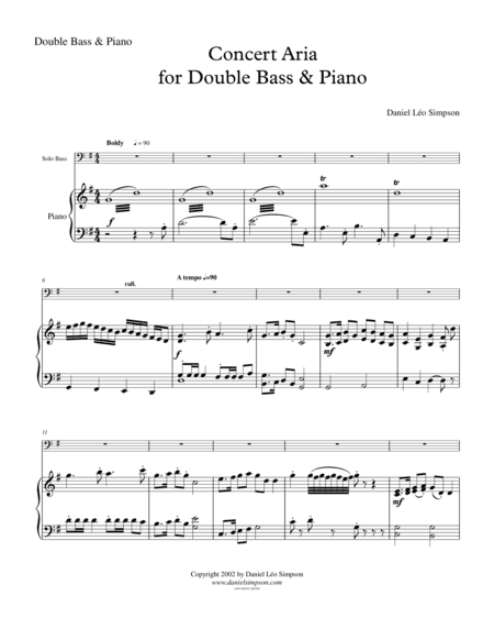 Concert Aria for Double Bass & Piano