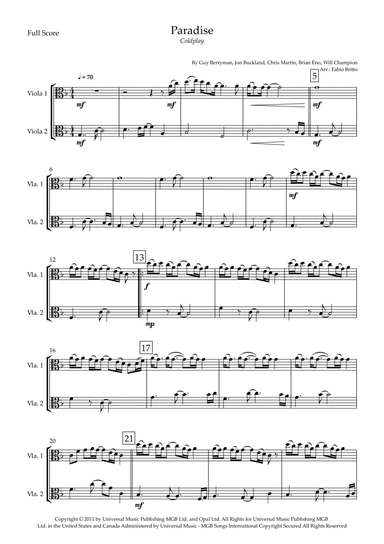 Paradise (arr. Fabio Britto)