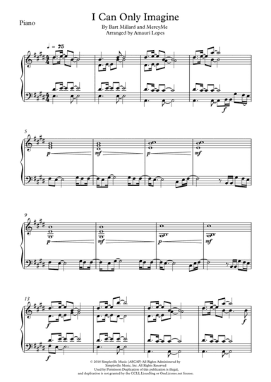 I Can Only Imagine (arr. Amauri Lopes)