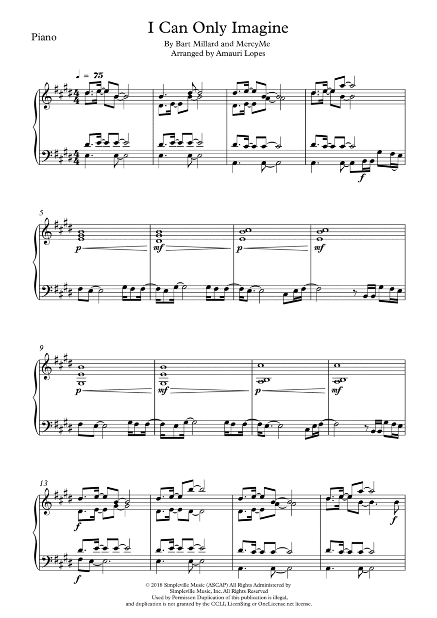 I Can Only Imagine (arr. Amauri Lopes)