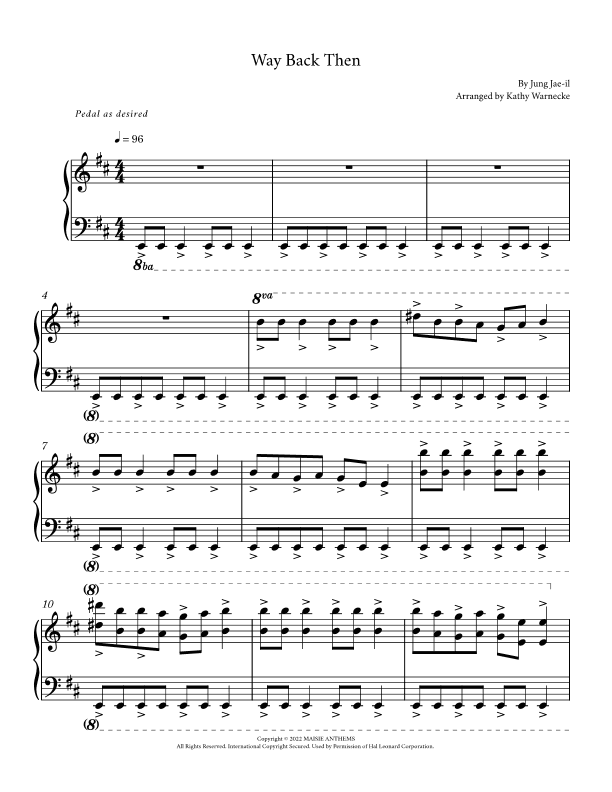 Way Back Then (arr. Kathy Warnecke)