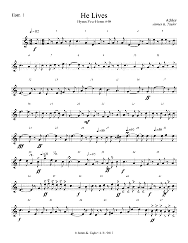 He Lives (Hymn Four Horns #40) (arr. James K. Taylor)