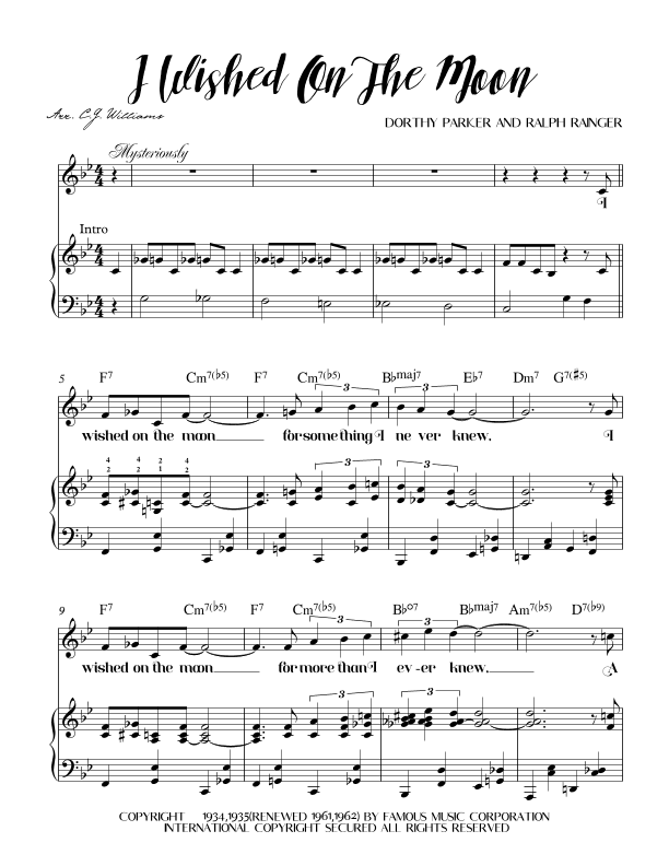 I Wished On The Moon (arr. Christopher Williams)