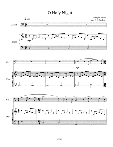 O Holy Night (cello solo) with piano accompaniment (arr. B C Dockery)