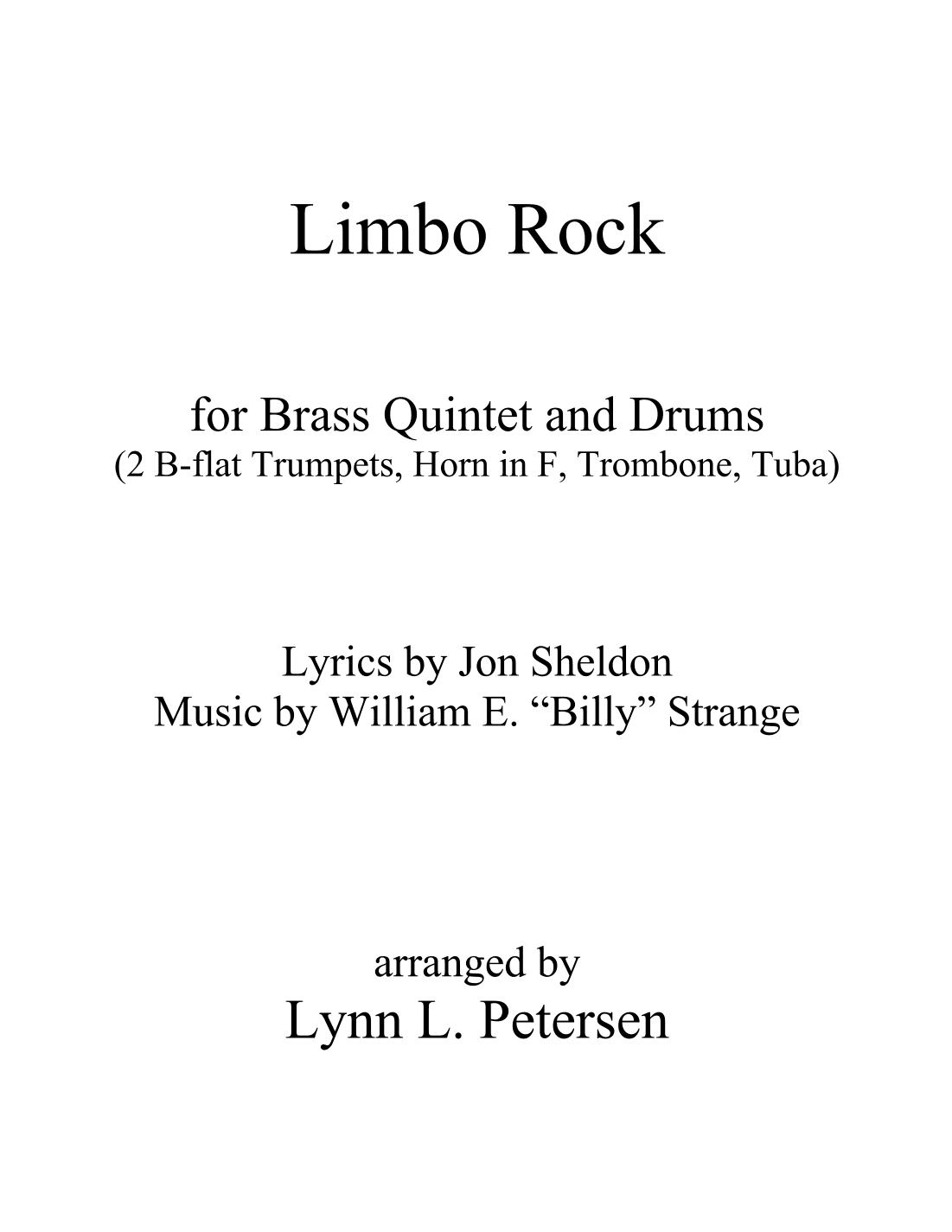 Limbo Rock (arr. Lynn L. Petersen)