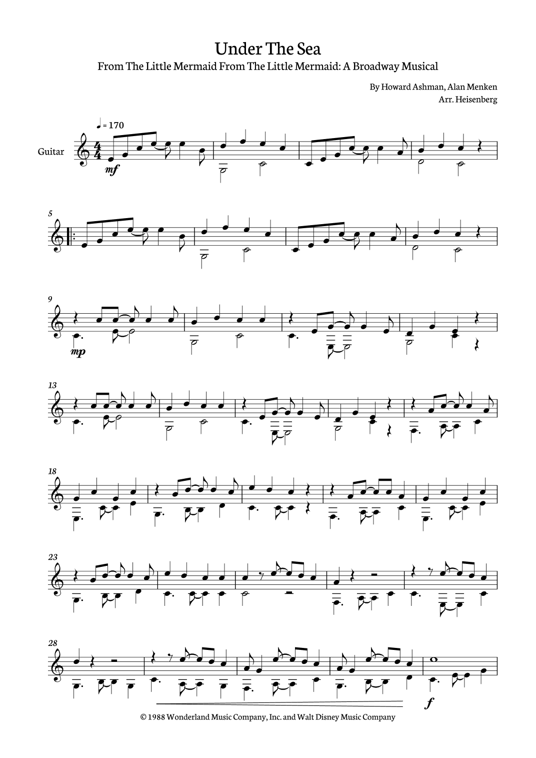 Under The Sea (arr. Heisenberg)