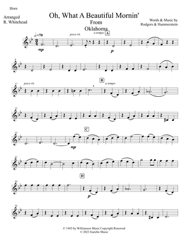 Oh, What A Beautiful Mornin' (arr. Robert Whitehead)