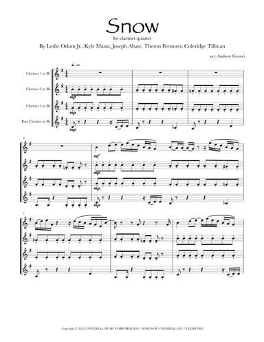 Snow (arr. Andrew Grenci)