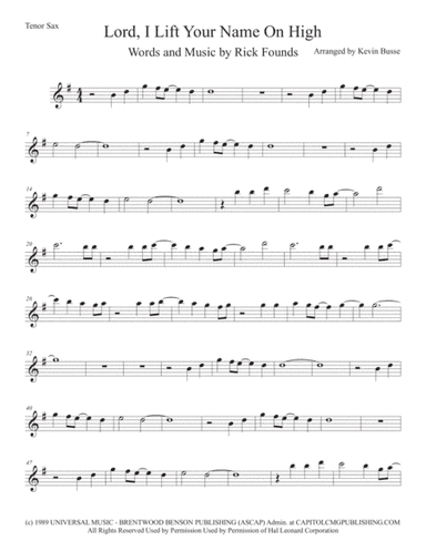 Lord, I Lift Your Name On High (arr. Kevin Busse)