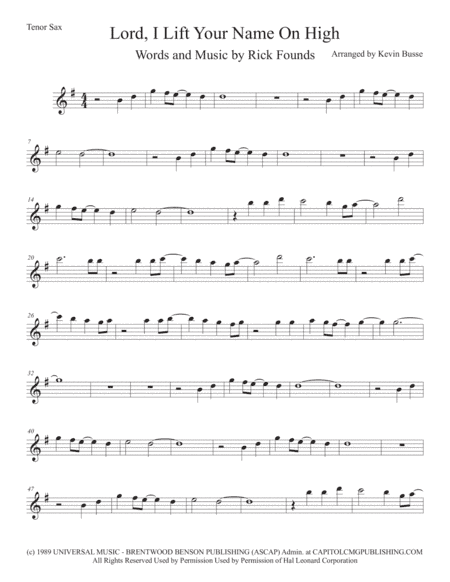 Lord, I Lift Your Name On High (arr. Kevin Busse)