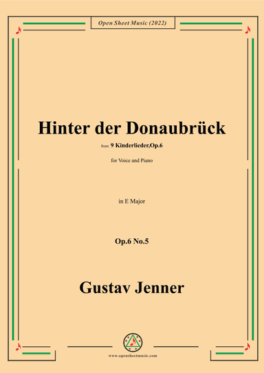 Jenner-Hinter der Donaubrück,in E Major,Op.6 No.5 (arr. OSM Press)