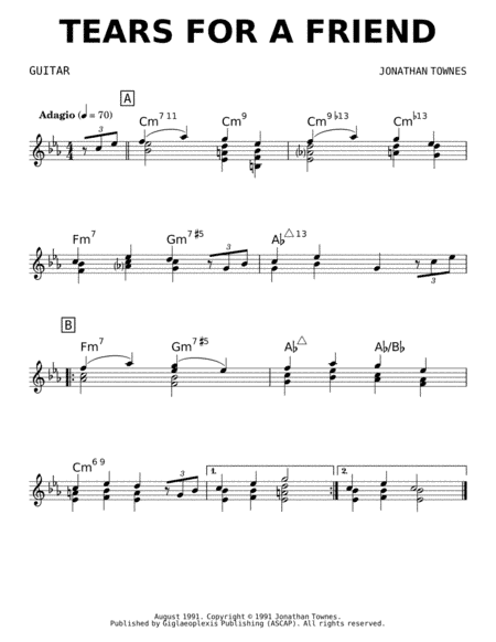 Tears For A Friend (guitar)