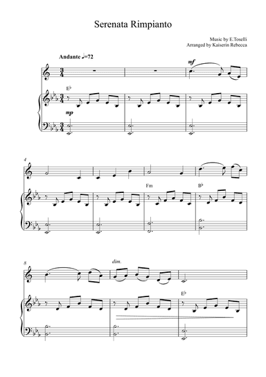 Serenata Rimpianto (Op.6 no.1) (arr. Kaiserin Rebecca)