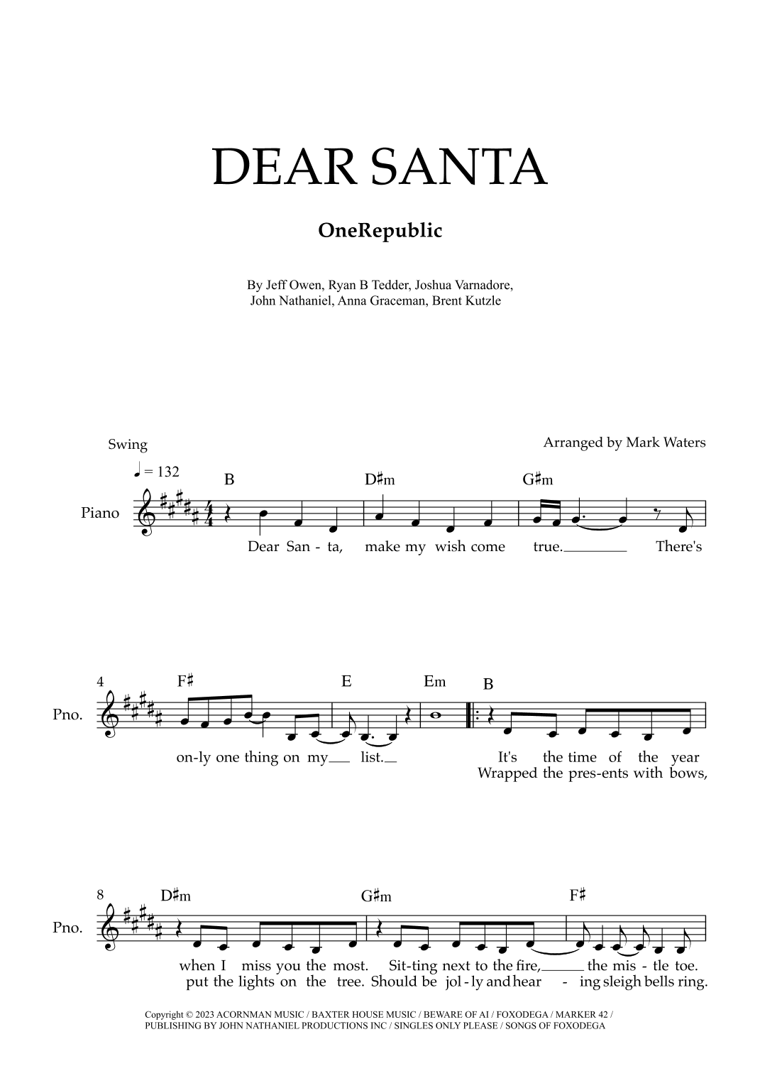 Dear Santa (arr. Mark Waters)