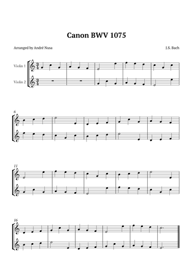 Canon BWV 1075 (arr. André Nusa)