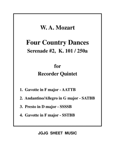 Four Country Dances for Recorder Quintet (arr. James Grush)