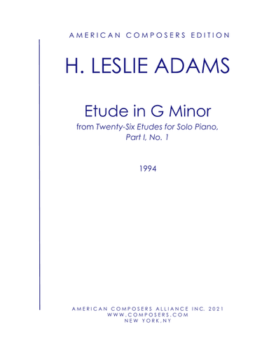 [Adams] Etude in G Minor (Part I, No. 1)