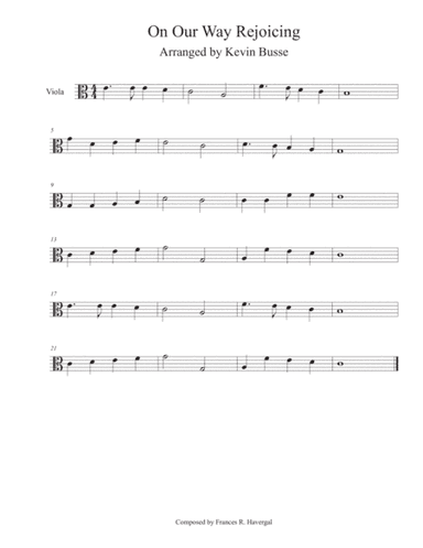 On Our Way Rejoicing (Easy key of C) - Viola (arr. Kevin Busse)