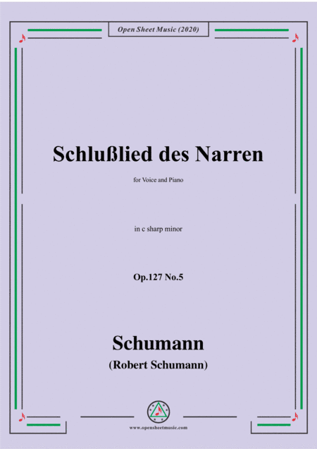 Schumann-Schlußlied des Narren Op.127 No.5,in c sharp minor (arr. MSM)