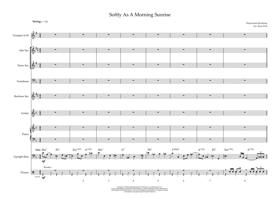 Softly As In A Morning Sunrise (arr. Ryan Putt)
