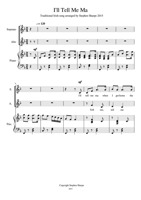 I'll Tell Me Ma SA Choir (arr. Stephen Sharpe)