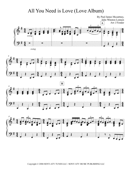 All You Need Is Love (arr. Jerremy Fender)