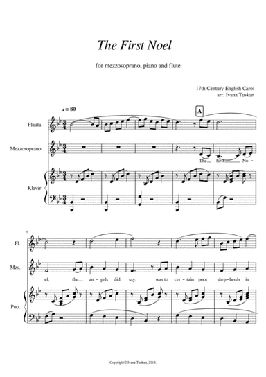 The First Noel For mezzosoprano solo, piano accompaniment and flute. (arr. Ivana Tuskan)