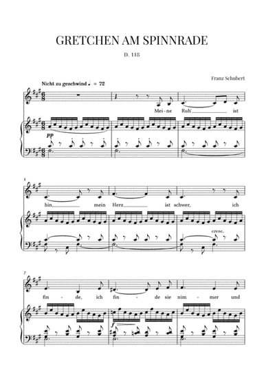 Gretchen am Spinnrade, D. 118 (F-sharp minor) (arr. Cadenza Editions)