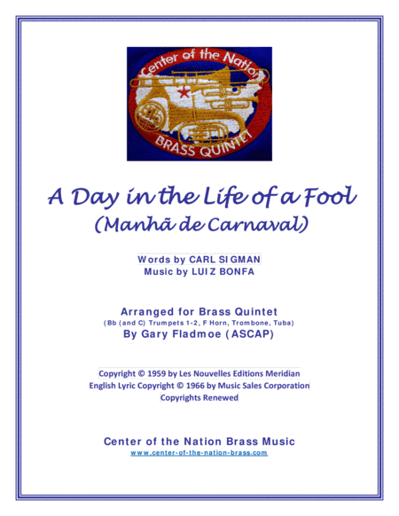 A Day In The Life Of A Fool (manha De Carnaval) (arr. Gary Fladmoe (ASCAP))