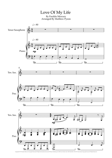 Love Of My Life (arr. Matthew pyeon)
