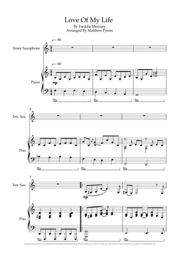 Love Of My Life (arr. Matthew pyeon)