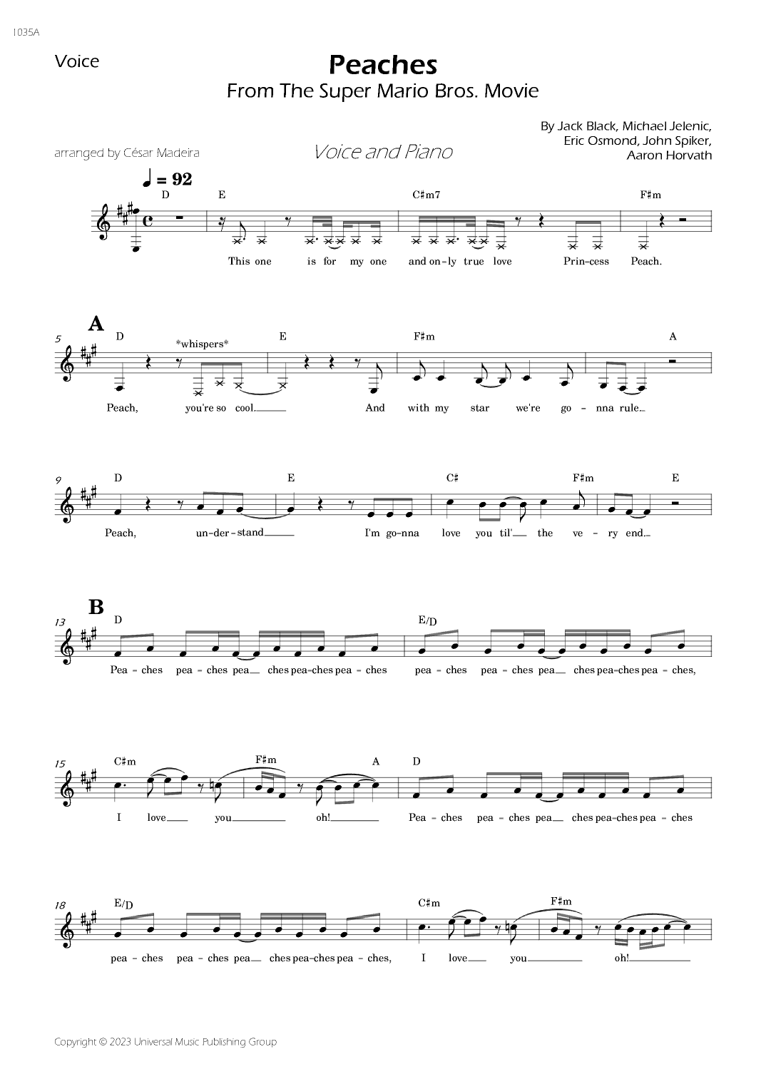 Peaches (arr. César Madeira)