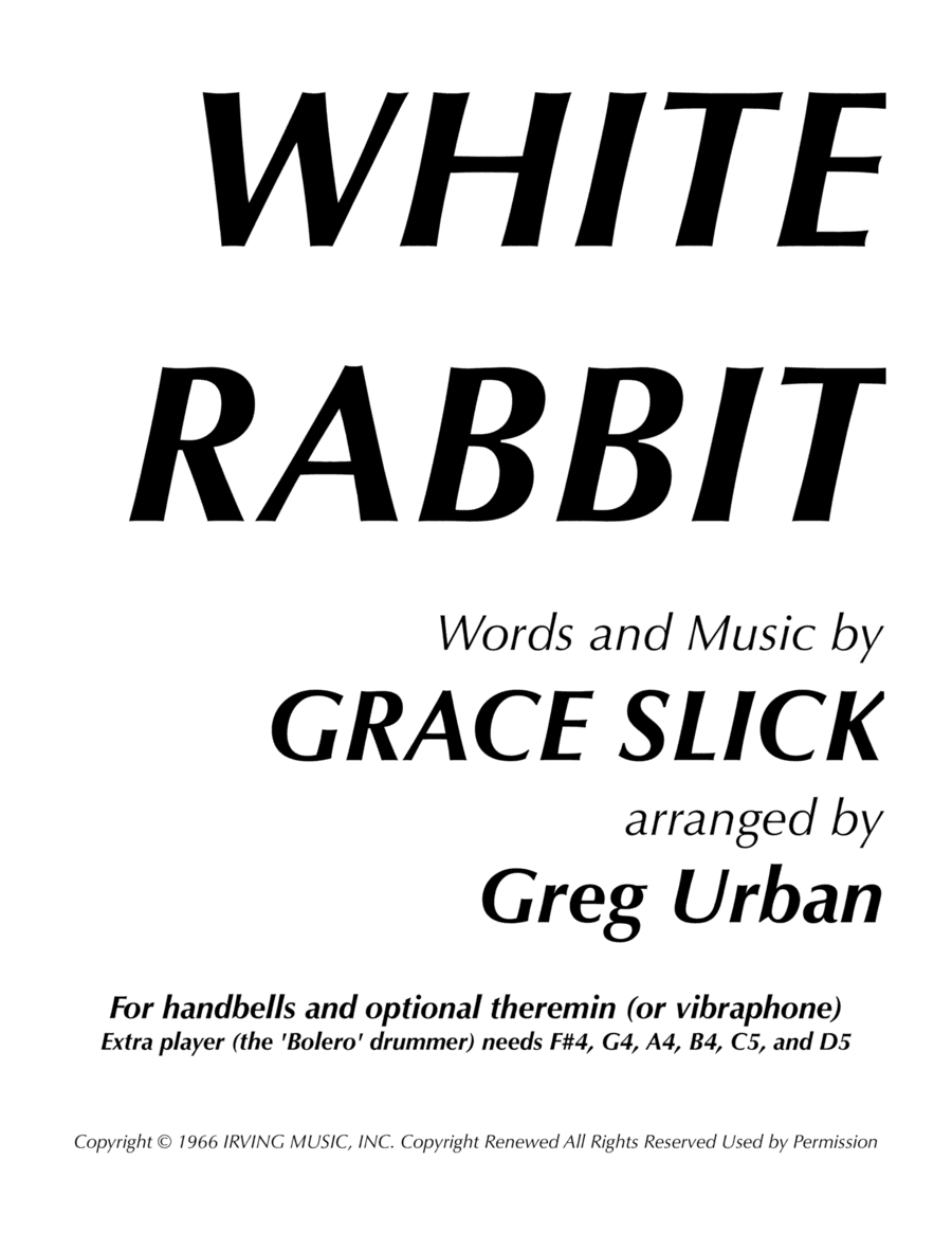 White Rabbit (arr. Greg Urban)