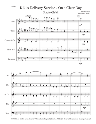 Kiki's Delivery Service (on A Clear Day) (arr. Nathaniel Hontz)