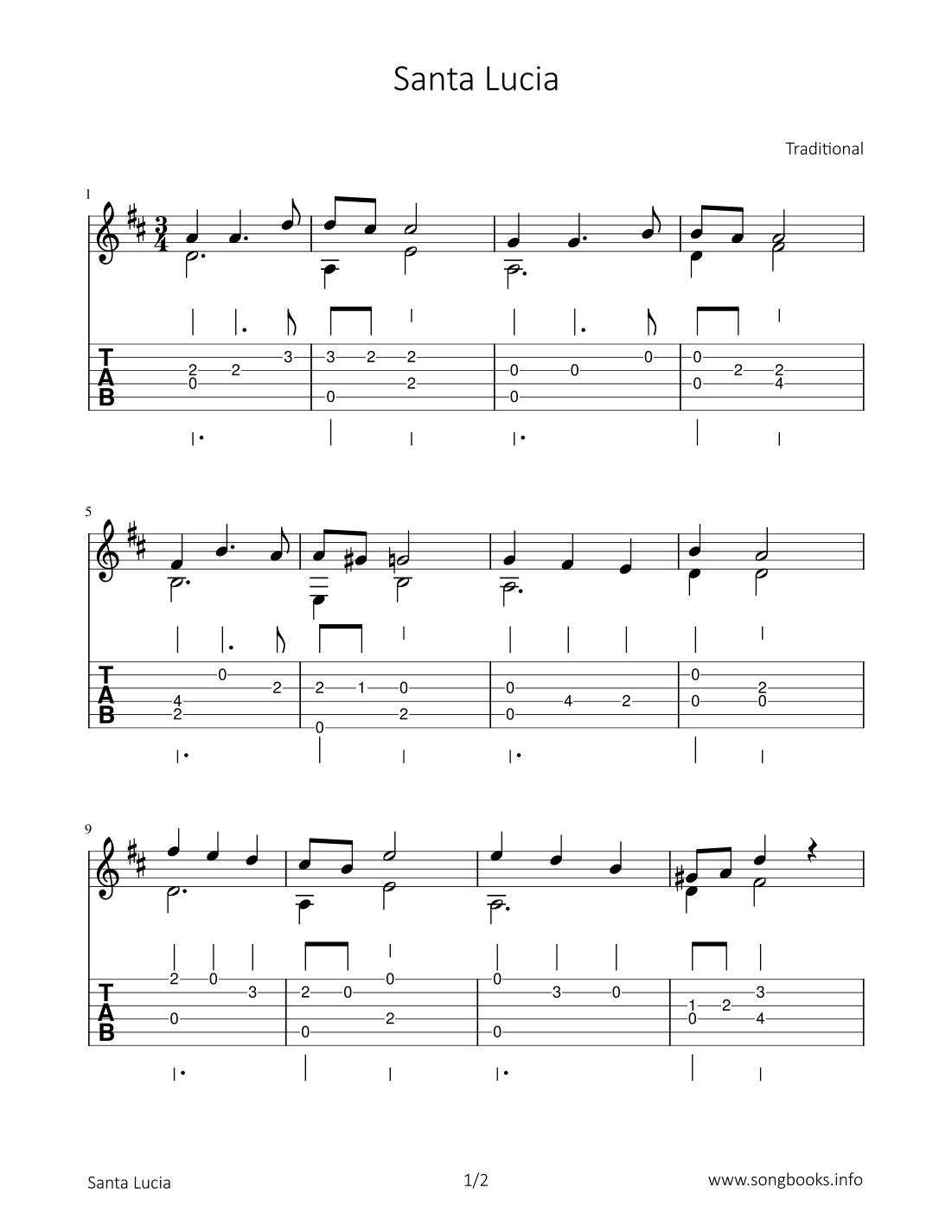 Santa Lucia (arr. Bettina Schipp)