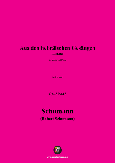 R. Schumann-Aus den hebräischen Gesängen,Op.25 No.15,in f minor (arr. OSM Press)