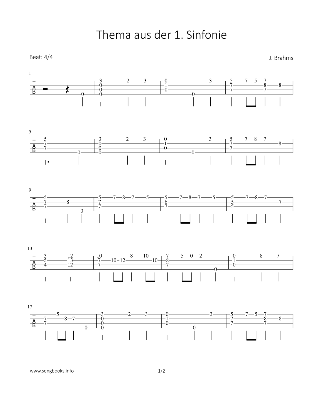 Thema aus der 1. Sinfonie (arr. Bettina Schipp)