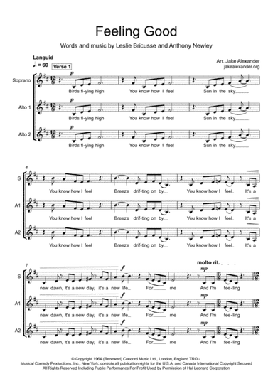 Feeling Good (arr. Jake Alexander)