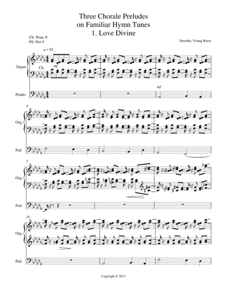 Three Chorale Preludes on Familiar Hymn Tunes, 1. Love Divine