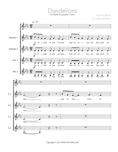 Dandelions (arr. Logan Widmor)