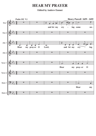 Hear My Prayer A Cappella (arr. Edited by Andrew Emmet)