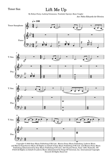 Lift Me Up (arr. Fabio Eduardo de Oliveira)
