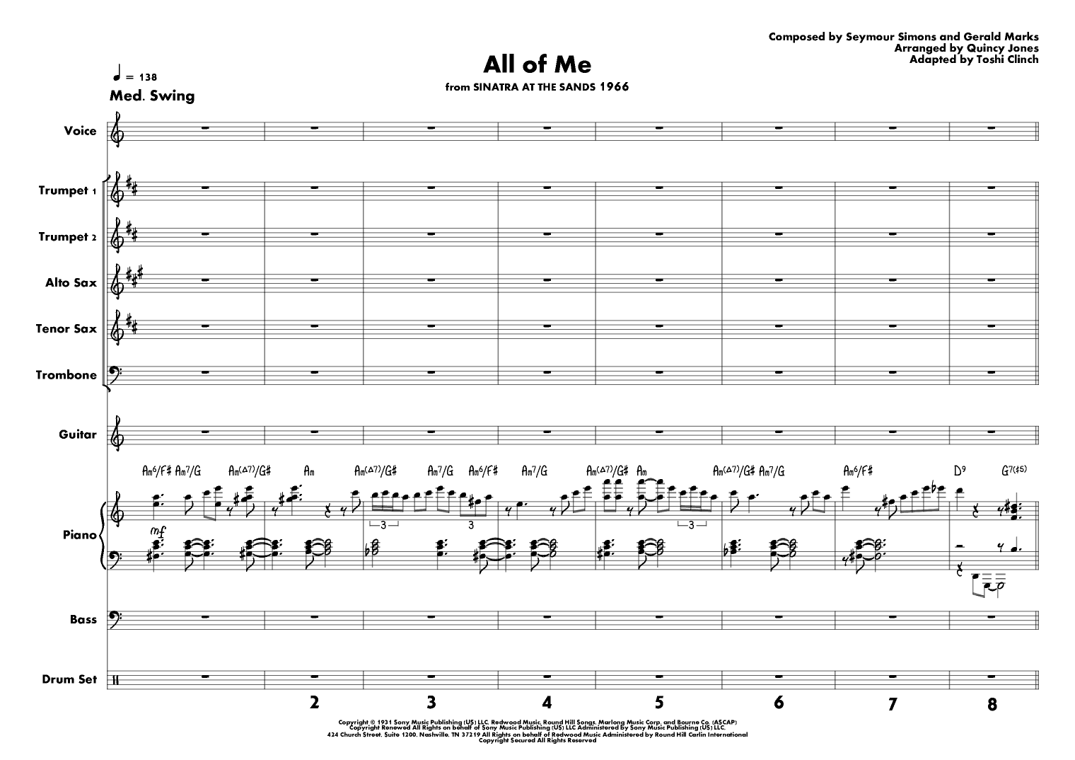 All Of Me (arr. Toshi Clinch)