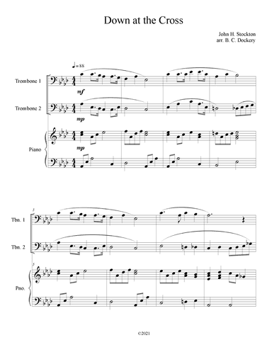 Down at the Cross (Trombone Duet with Piano Accompaniment) (arr. B. C. Dockery)