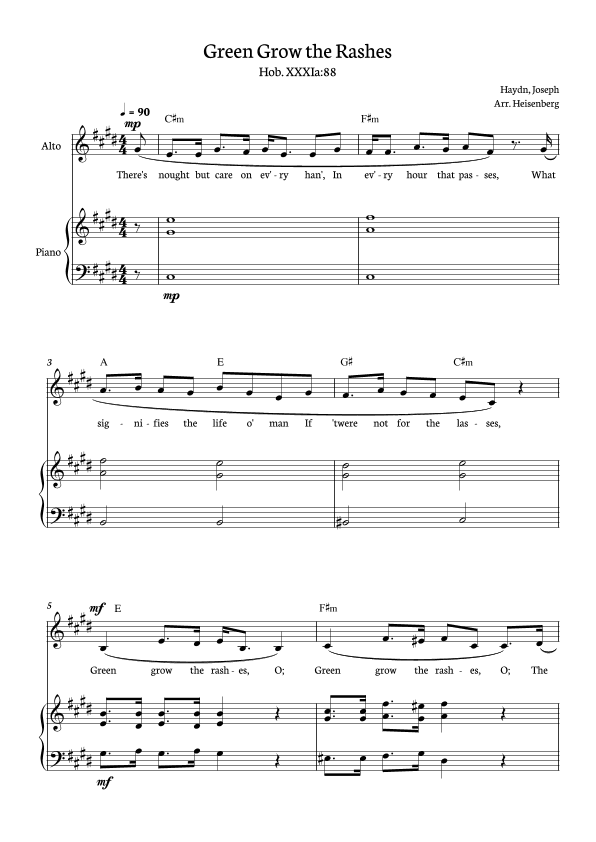 Green Grow The Rashes (arr. Heisenberg)